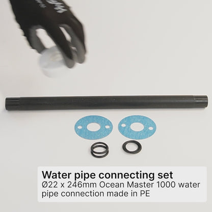 Water pipe connecting pumphousing. Plastic PE